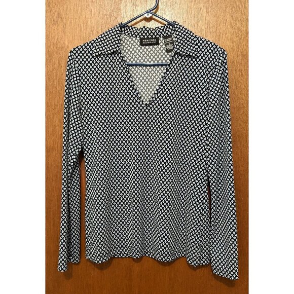 New York & Company Mod Print Top S - Picture 1 of 2